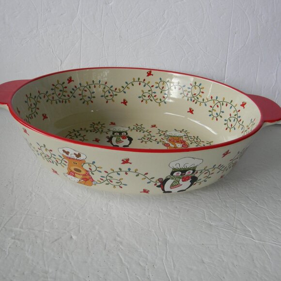 Temp-tations Special Edition Seasonal 3-qt Baker with Figural Handles WINTER WH - Picture 1 of 5